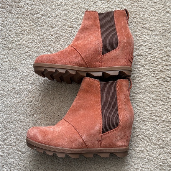Sorel Joan of Arctic Wedge II Boots Coral Rust Suede Women’s Sz 7.5 - Picture 8 of 9